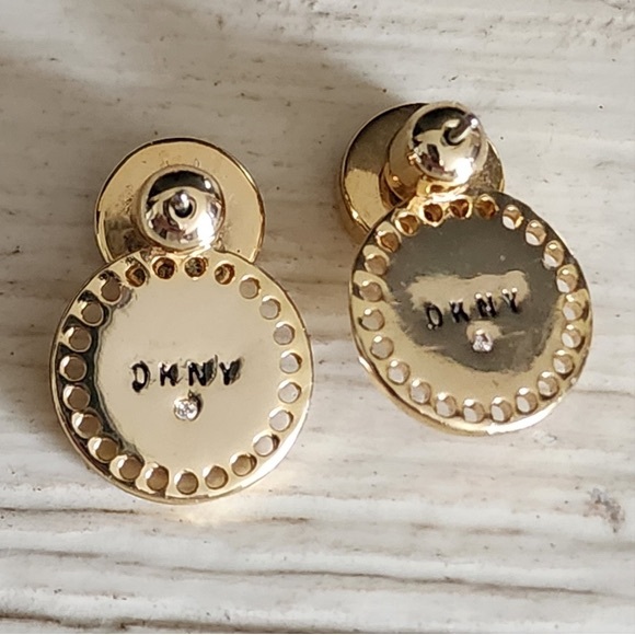 DKNY Elegant Gold Plated Jacket Earrings - Picture 4 of 7